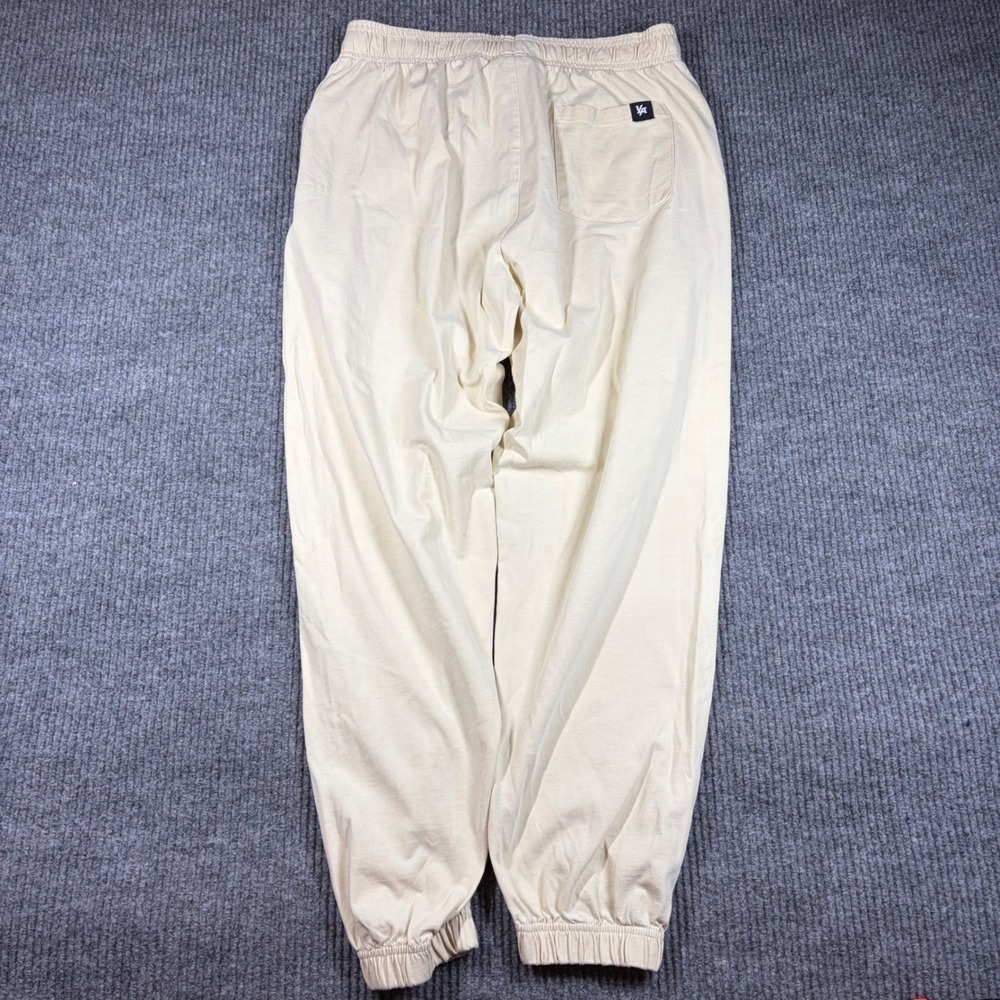 YoungLA Joggers Men's L Cream Off White Elastic Waist Cuffed Sweatpants